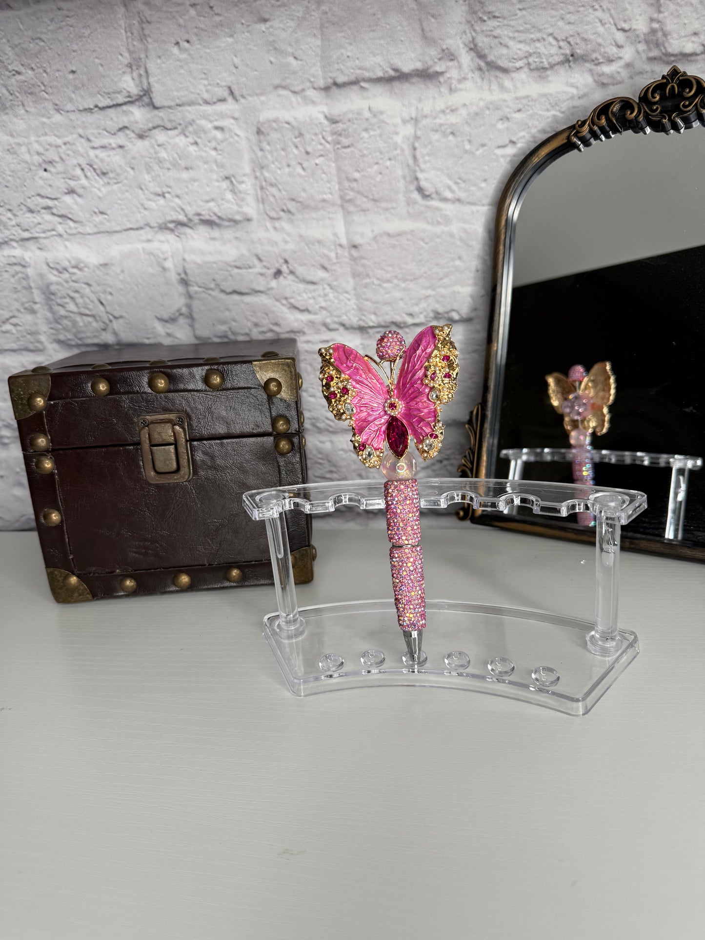 Pink Glam Butterfly Pen