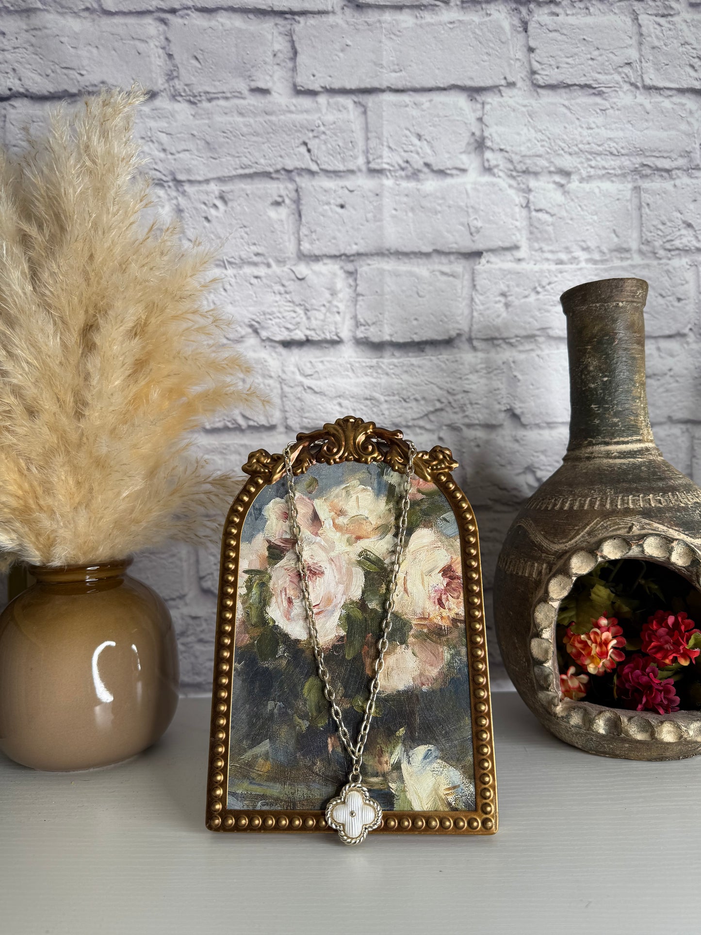 Mother of Pearl Clover Necklace