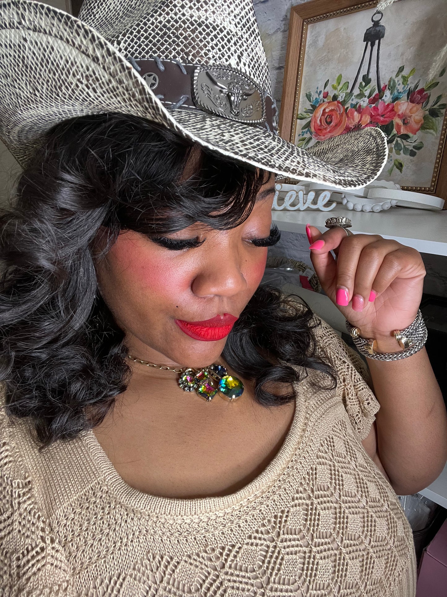 Western Bull Cowgirl Hat