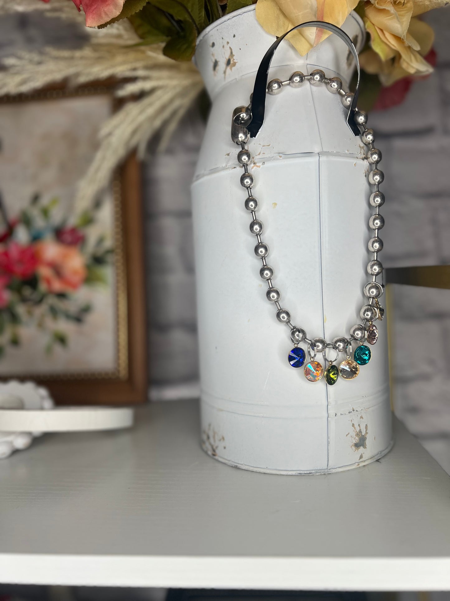 7 Charm Crystal Necklace on NP