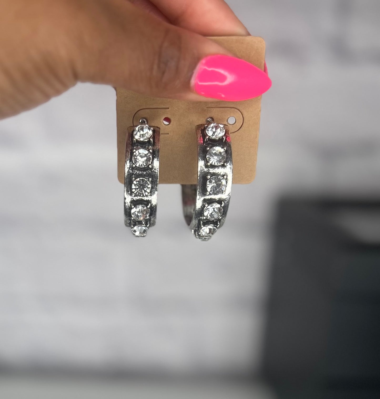 Burnished Silver Hoop Earrings