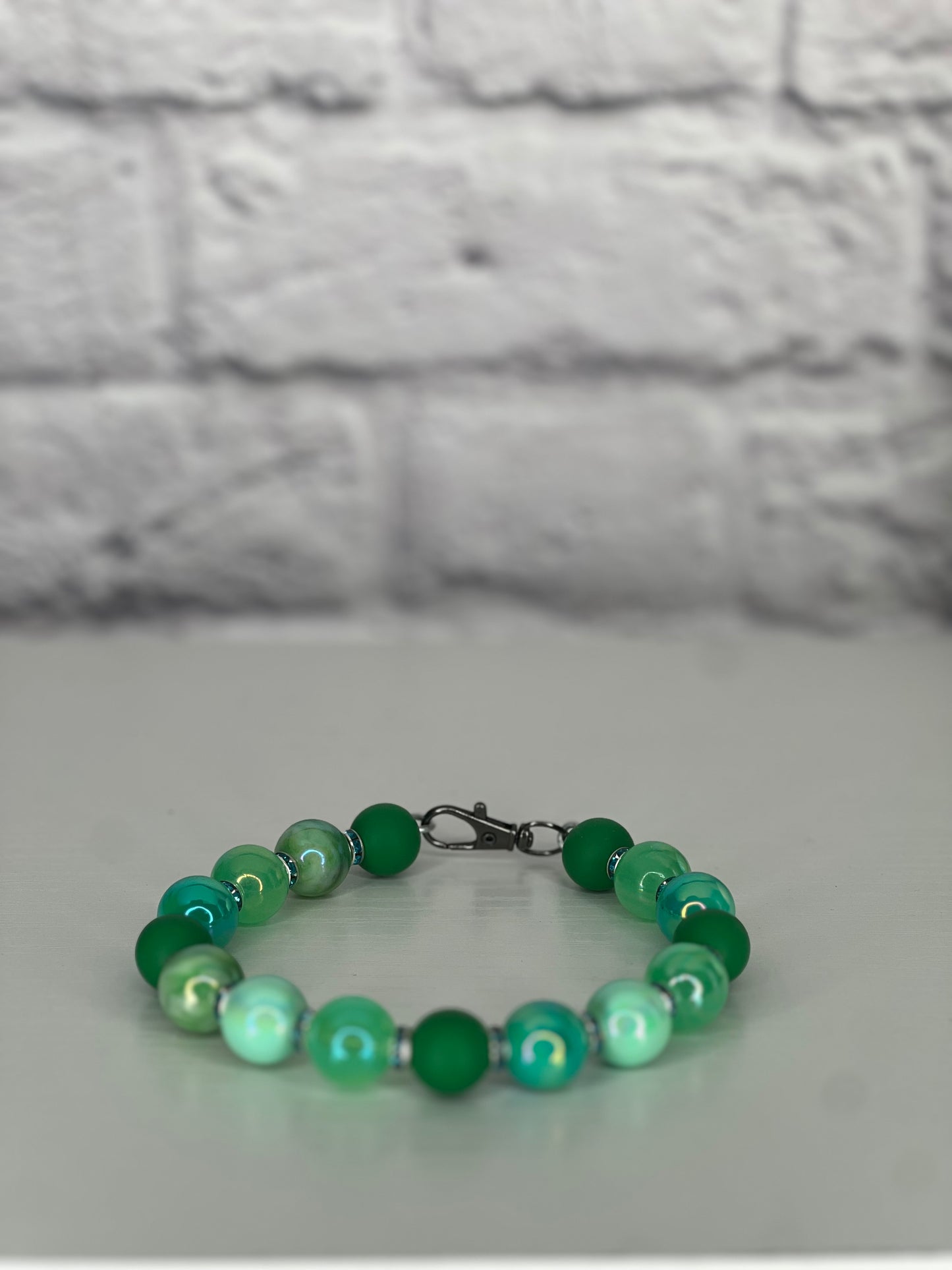 Marble Green Keychain Wristlet