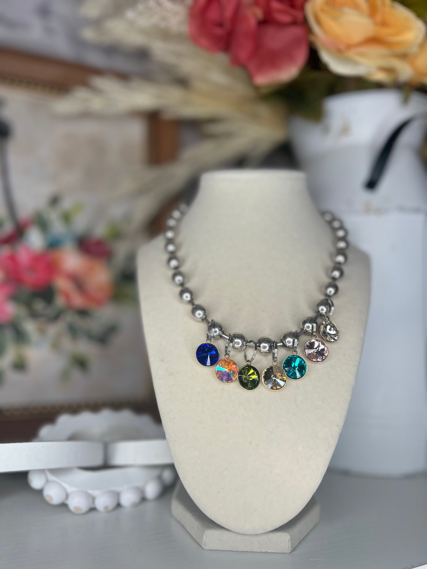 7 Charm Crystal Necklace on NP