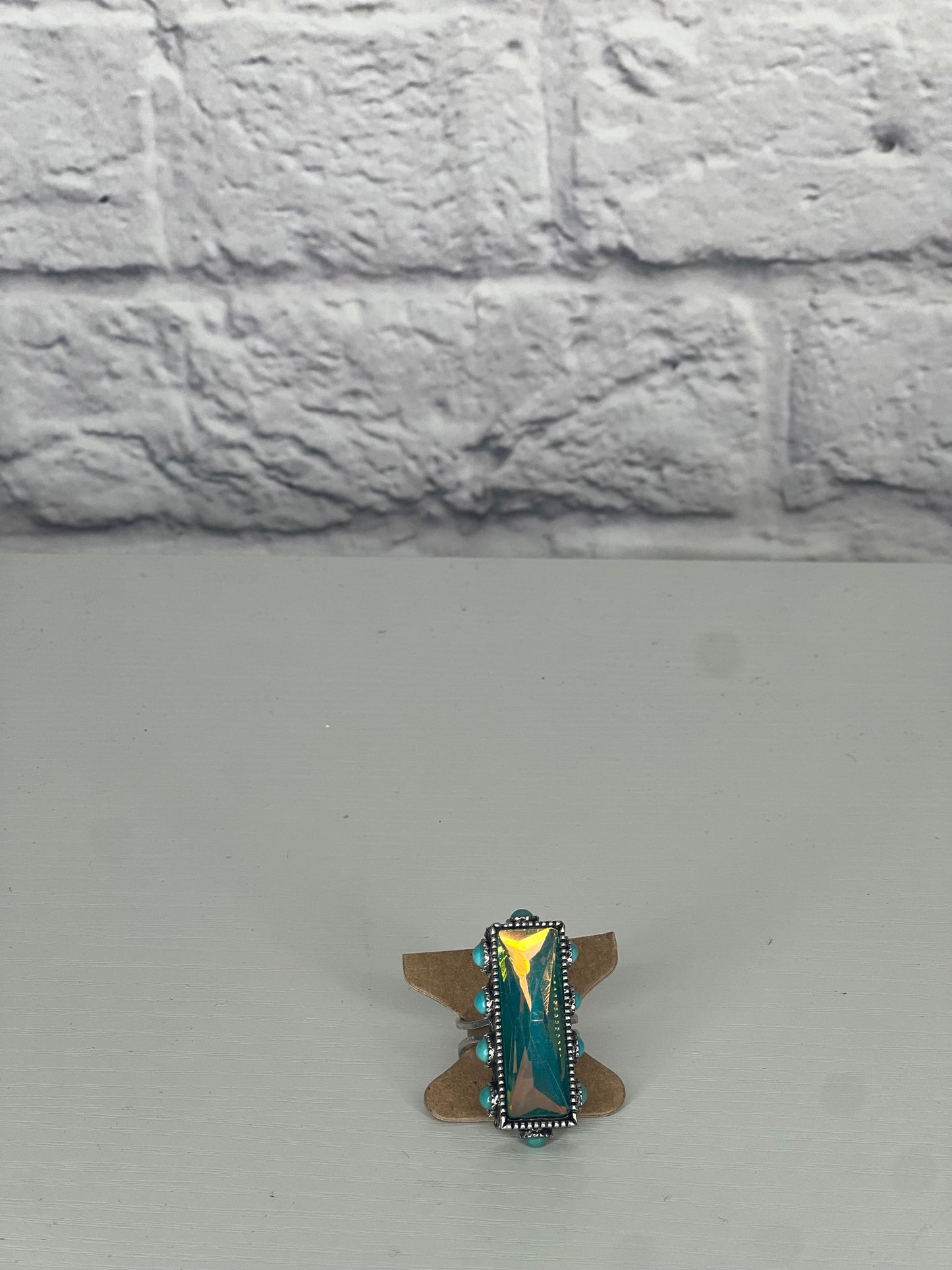 Blue glam western ring