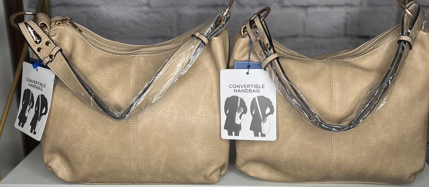 Leather Convertible Handbag