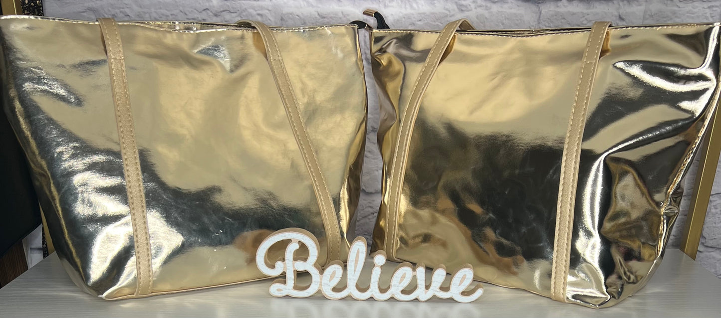 Metallic Luxe Tote