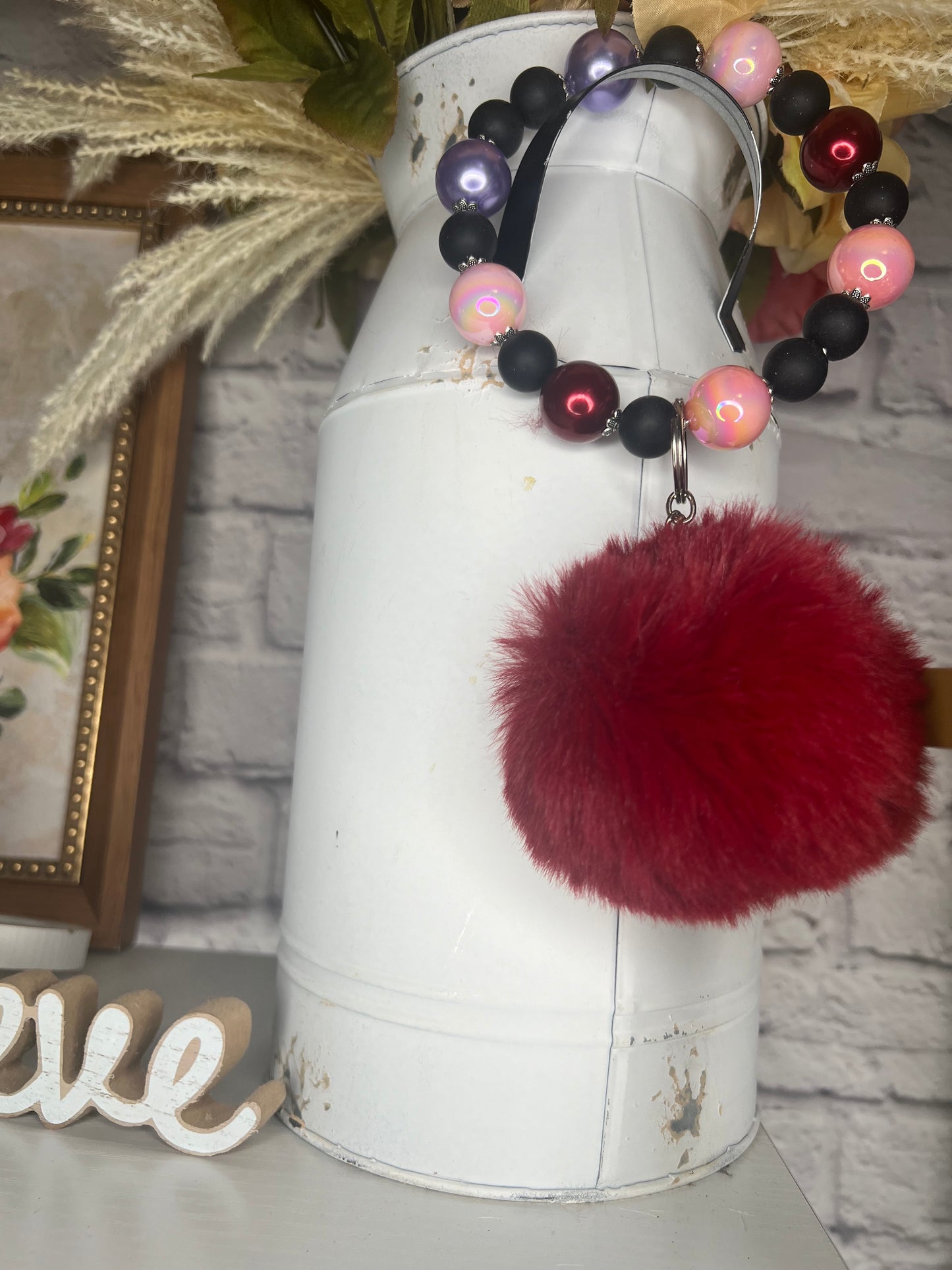 Multi Beaded Keychain Wristlet