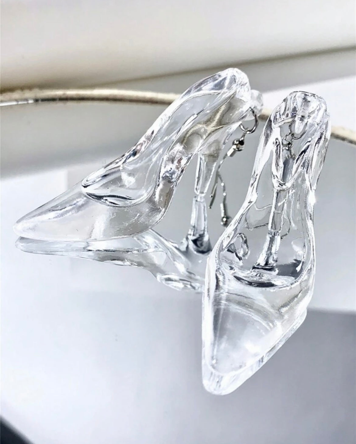 Cinderella Glass Heel Earrings
