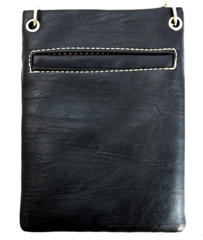 Western Cross Stone with Faux Leather Crossbody Bag