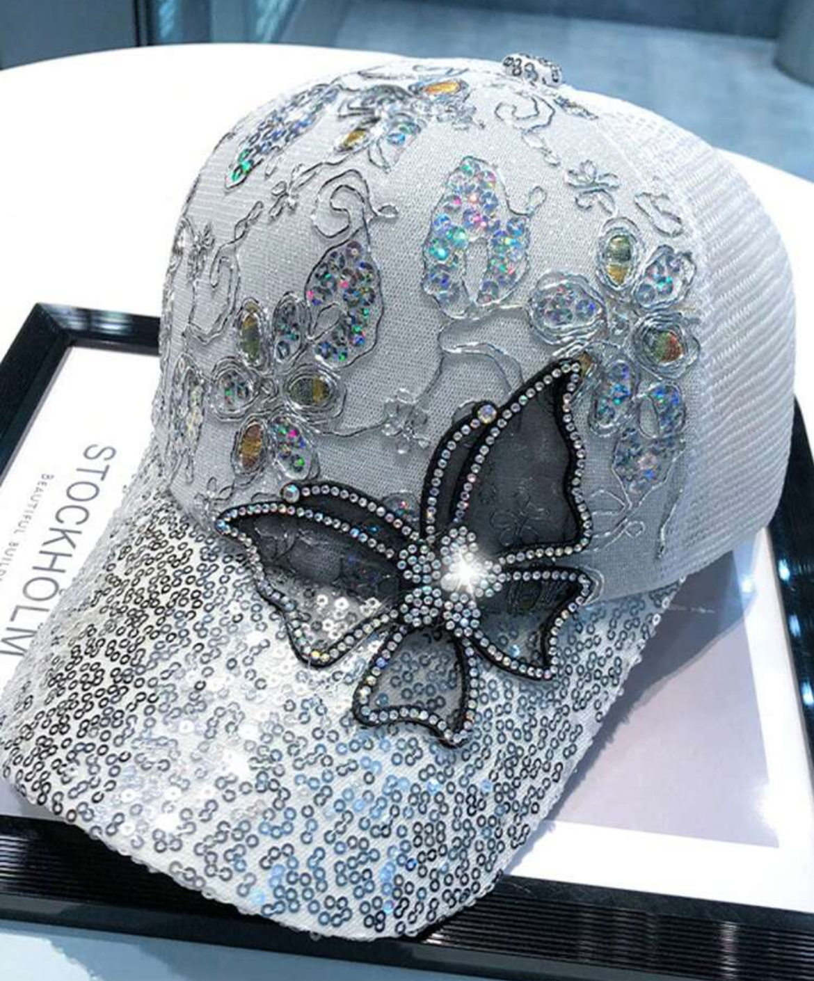 Metallic Bling Butterfly Cap