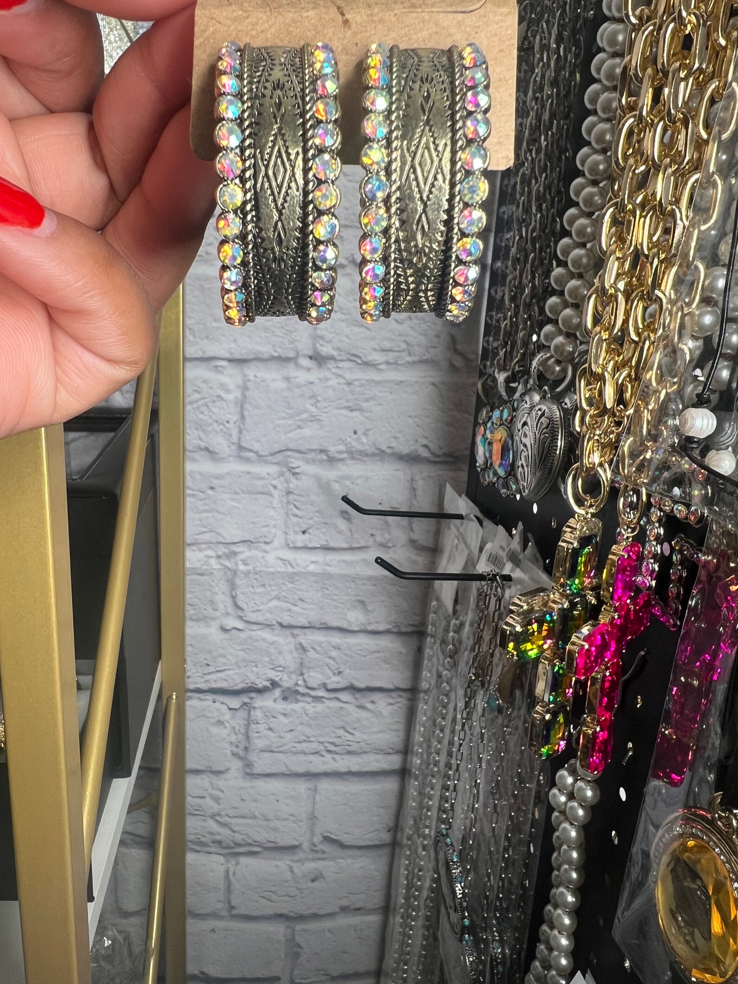 Vintage Gold Western Hoop Earrings