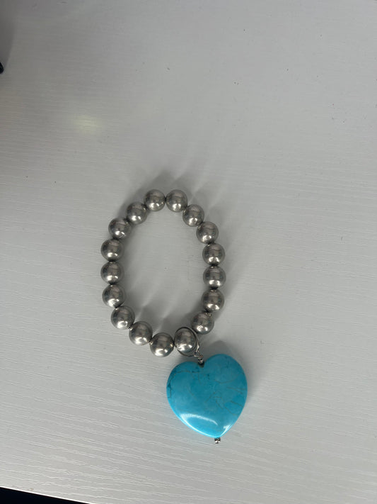 Turquoise Heart on NP Beads