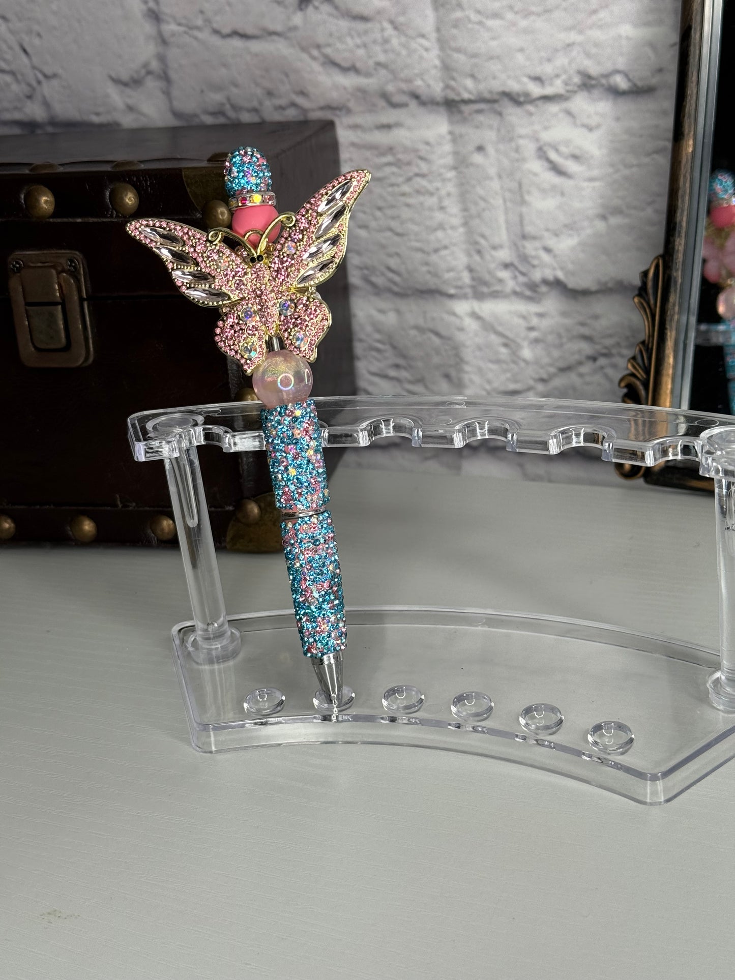 Pink & Blue Butterfly Glam Pen