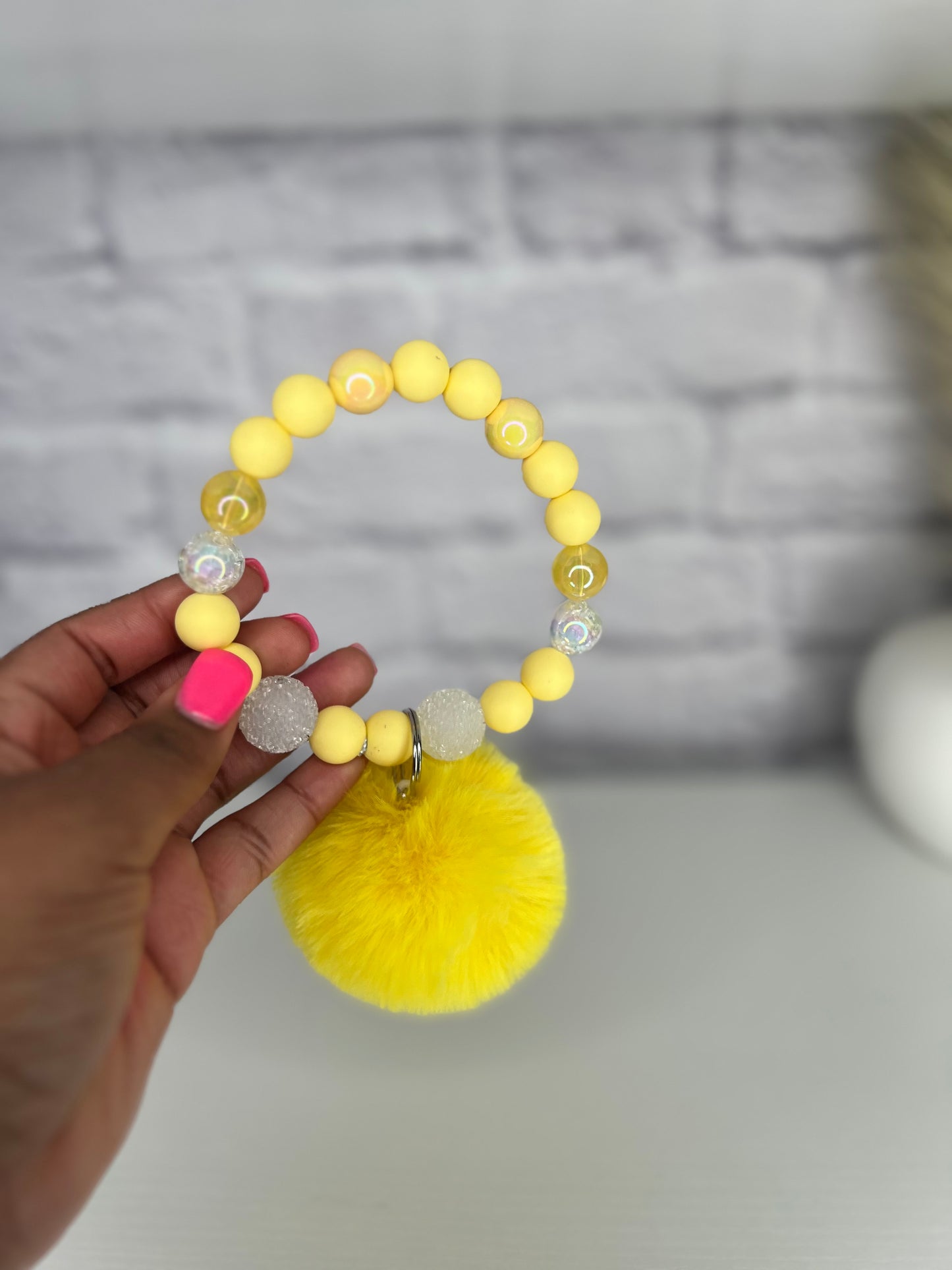 Yellow Glam Keychain Wristlet