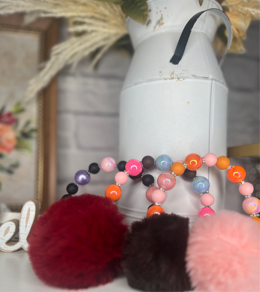 Multi Beaded Keychain Wristlet