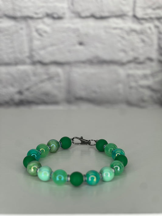 Marble Green Keychain Wristlet