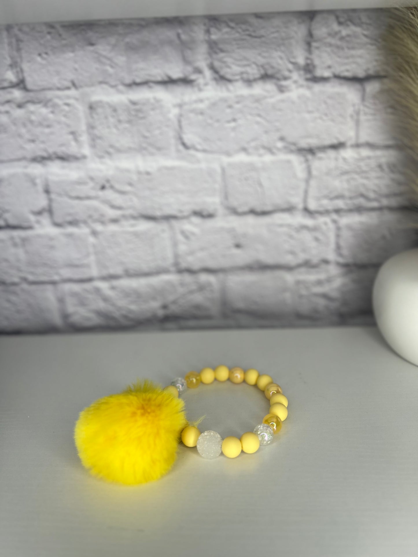 Yellow Glam Keychain Wristlet