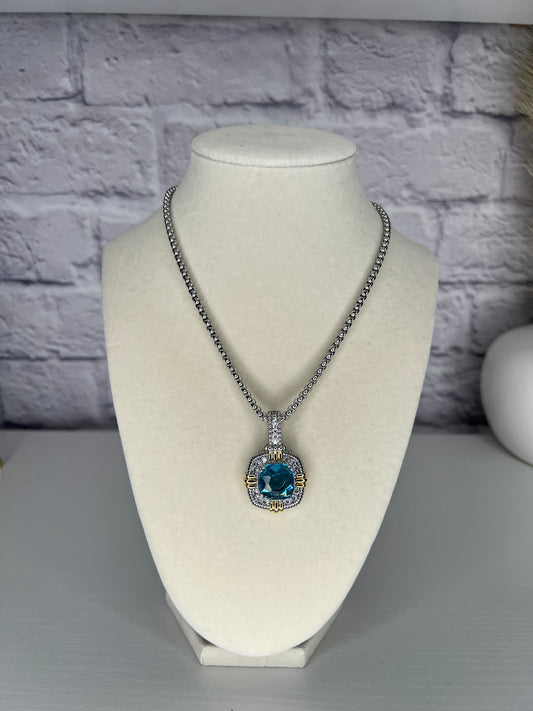 14k Gold Plated Blue Radiance Necklace