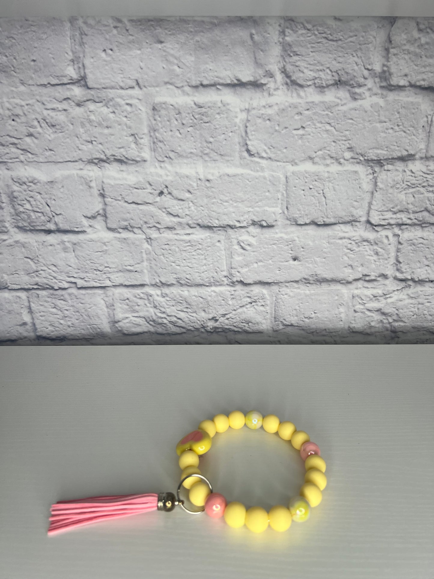 Yellow & Pink Keychain Wristlet