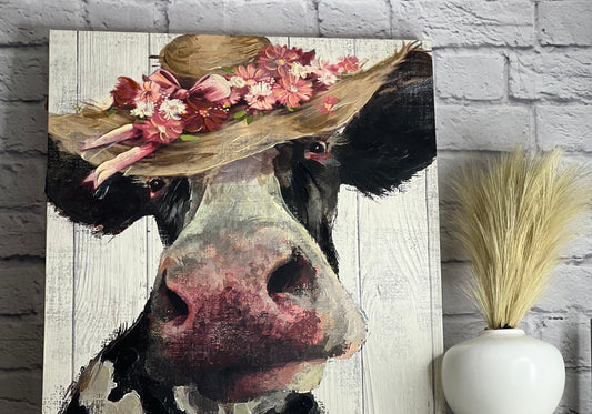 Blossom Belle Cow Wall Hanging