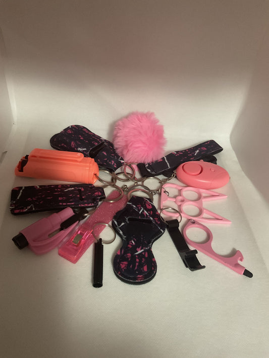 Peach, Pink, & Black Self Defense Kit