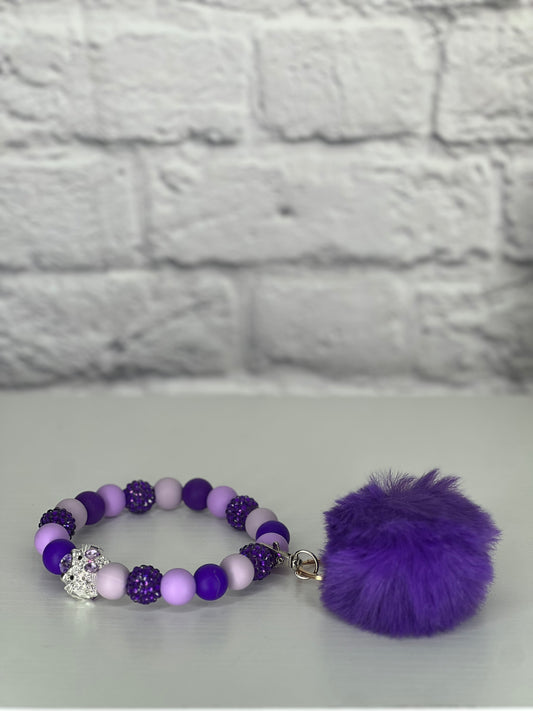 Dazzling Hello Kitty Purple Keychain Bracelet