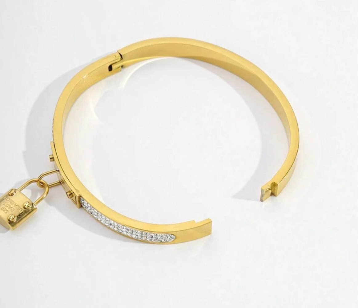 Gold Lock Bracelet