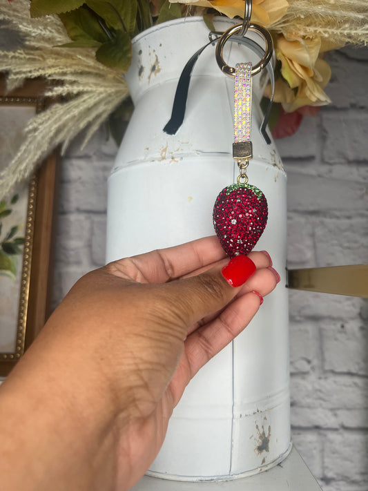 Bling Strawberry Keychain