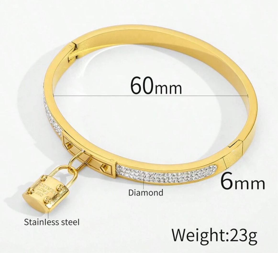 Gold Lock Bracelet