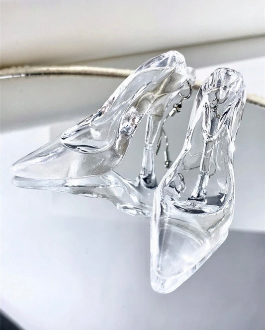 Cinderella Glass Heel Earrings
