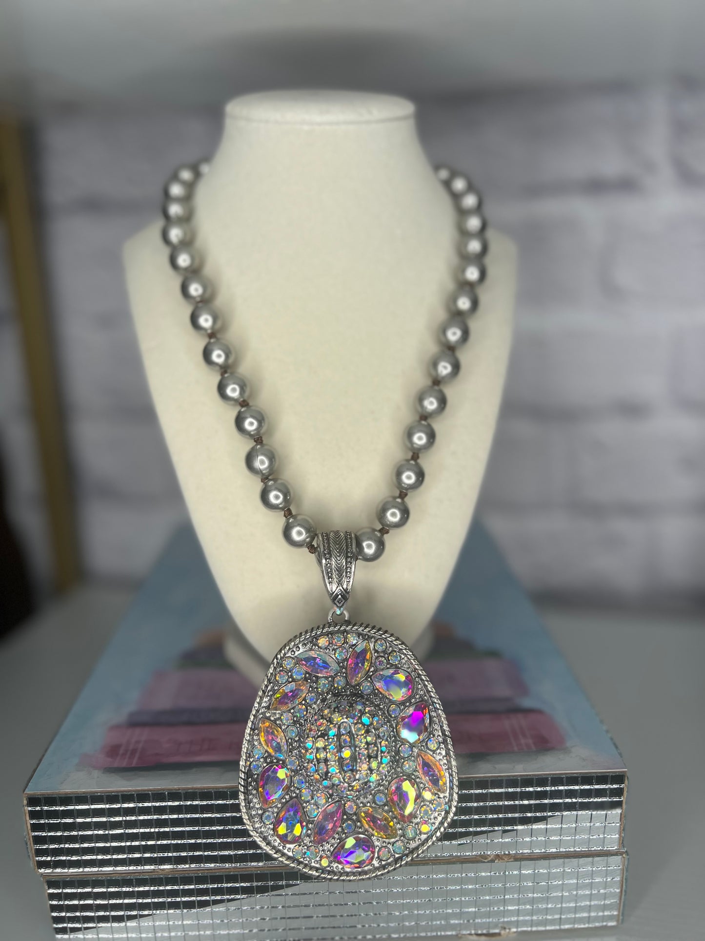 Bling Western Hat Necklace